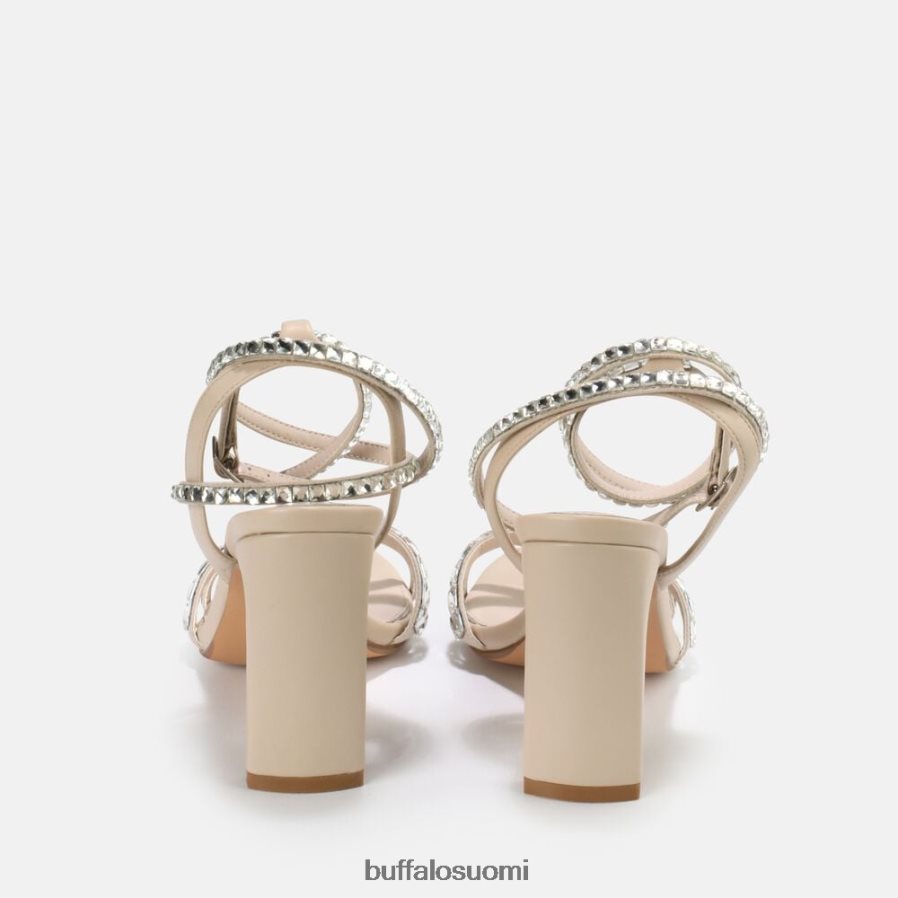 jean glam korkeakorkoiset sandaalit vegaani DZ48H4862 valkoinen Buffalo |sandaalit