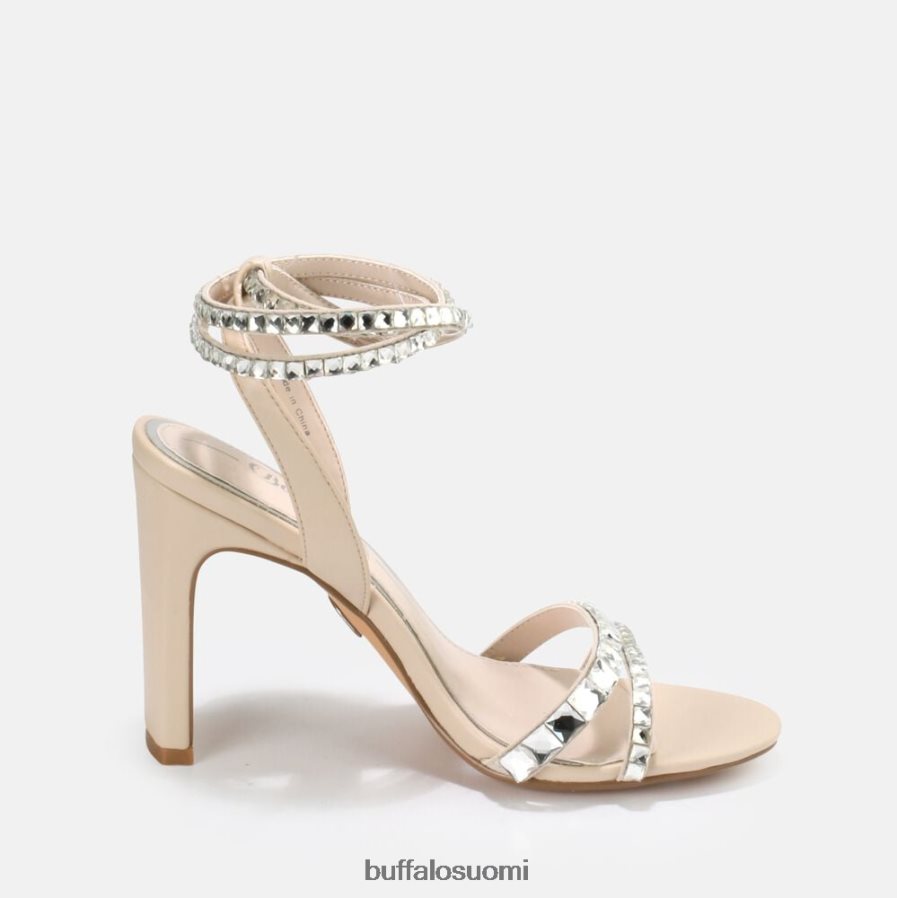 jean glam korkeakorkoiset sandaalit vegaani DZ48H4862 valkoinen Buffalo |sandaalit