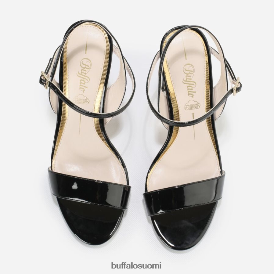 jean siisti korkeakorkoinen sandaali vegaani DZ48H436 musta Buffalo |sandaalit