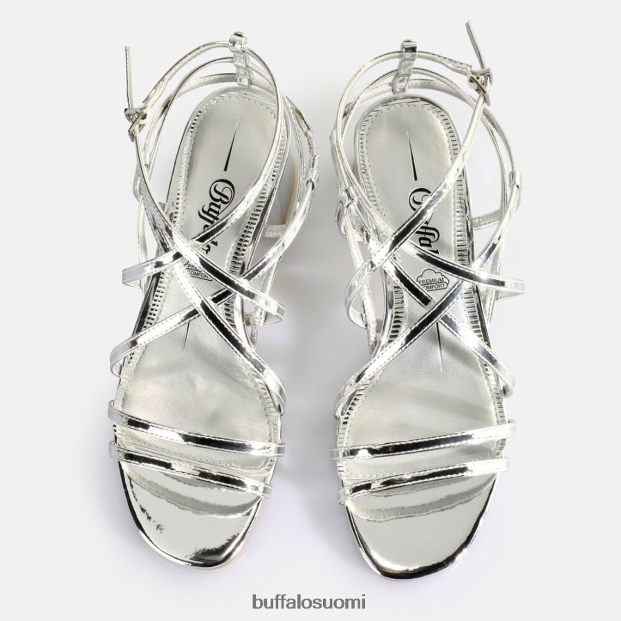 lilly cage korkokengät vegaaniset sandaalit DZ48H4289 hopea Buffalo |sandaalit