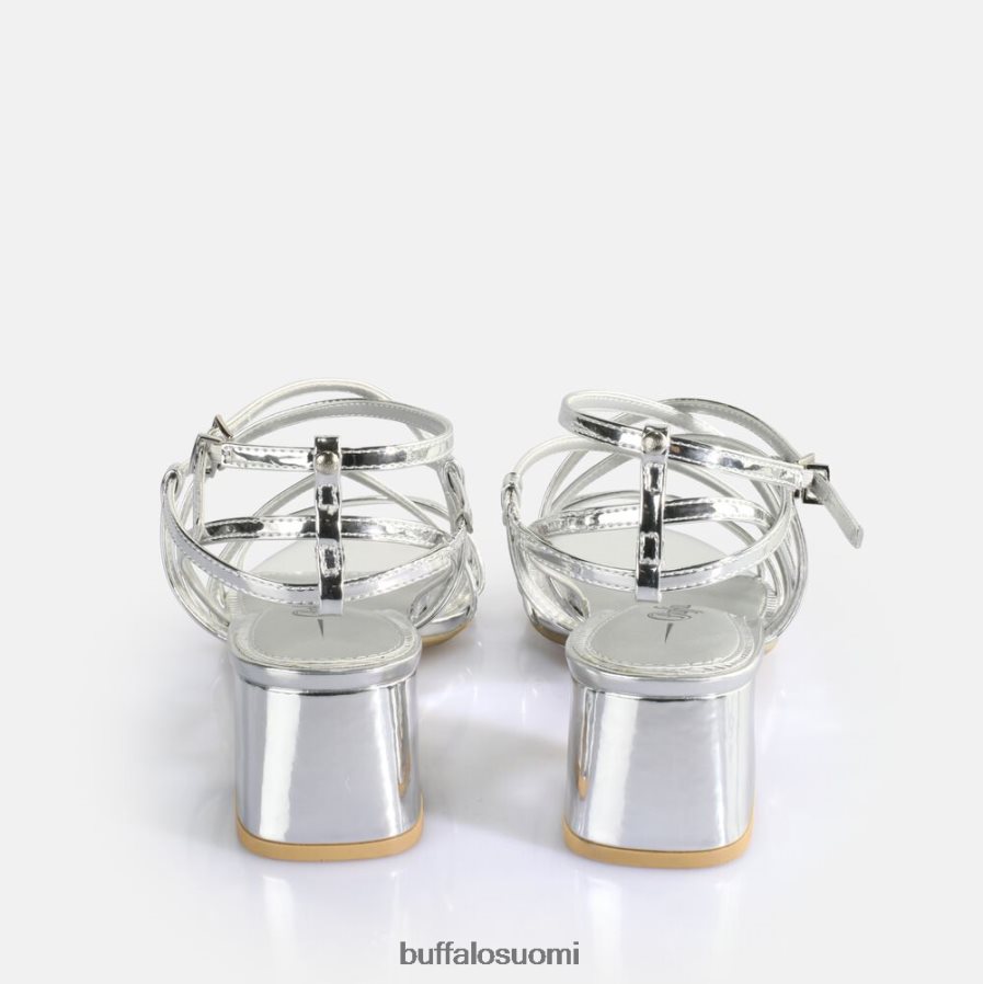 lilly cage korkokengät vegaaniset sandaalit DZ48H4289 hopea Buffalo |sandaalit