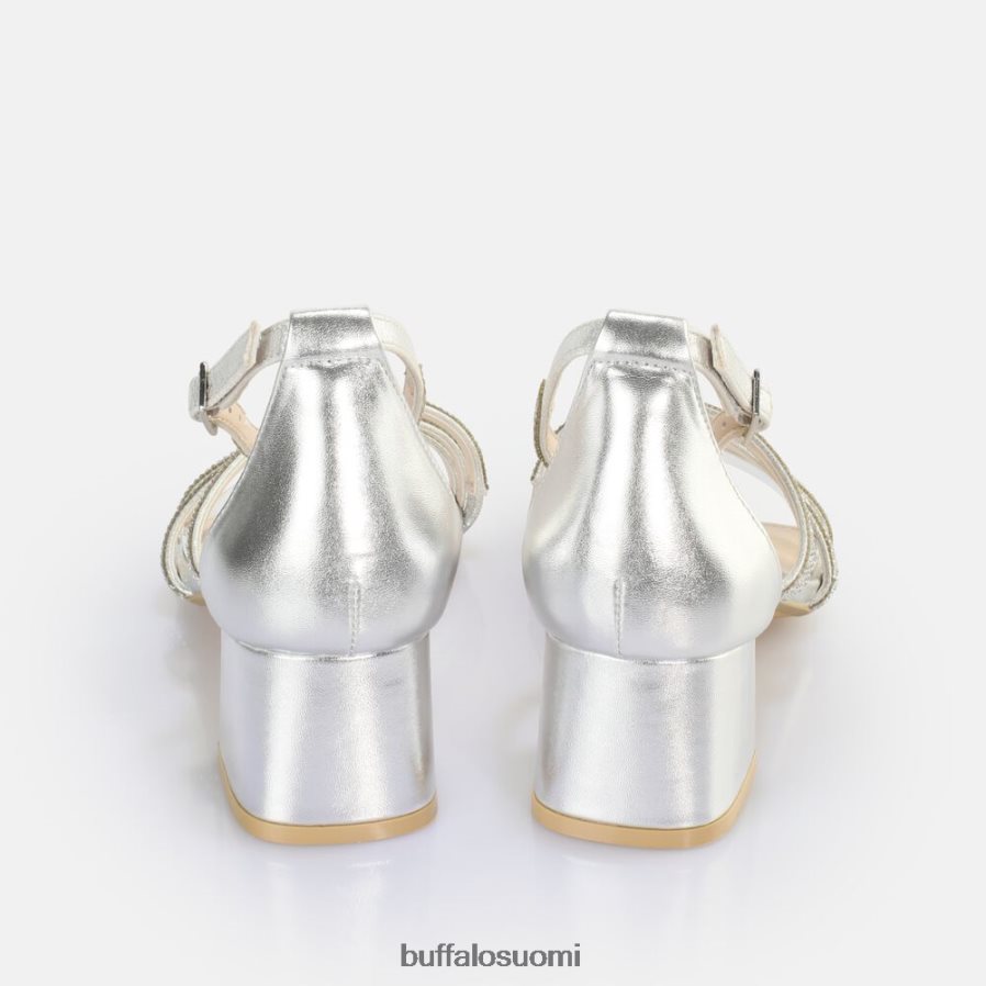 lilly glam korkokengät sandaali vegaani DZ48H425 hopea Buffalo |sandaalit