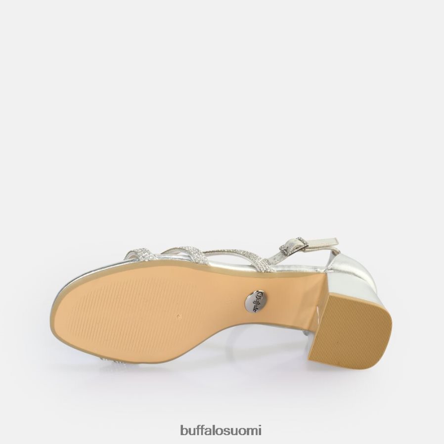 lilly glam korkokengät sandaali vegaani DZ48H425 hopea Buffalo |sandaalit