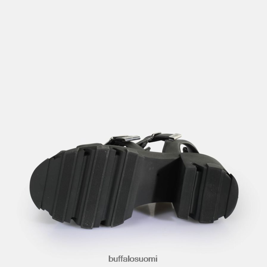mellakka trooli korkokengät sandaalit vegaani DZ48H484 musta Buffalo |sandaalit