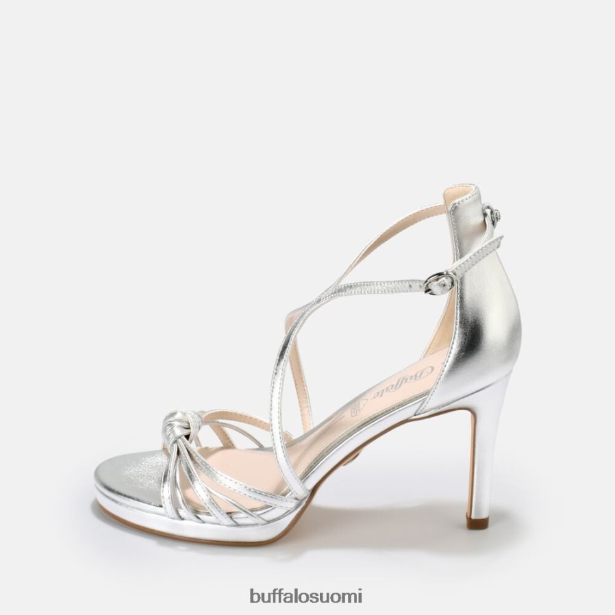 vegaaninen serena bow korkeakorkoinen sandaali DZ48H4286 hopea Buffalo |sandaalit