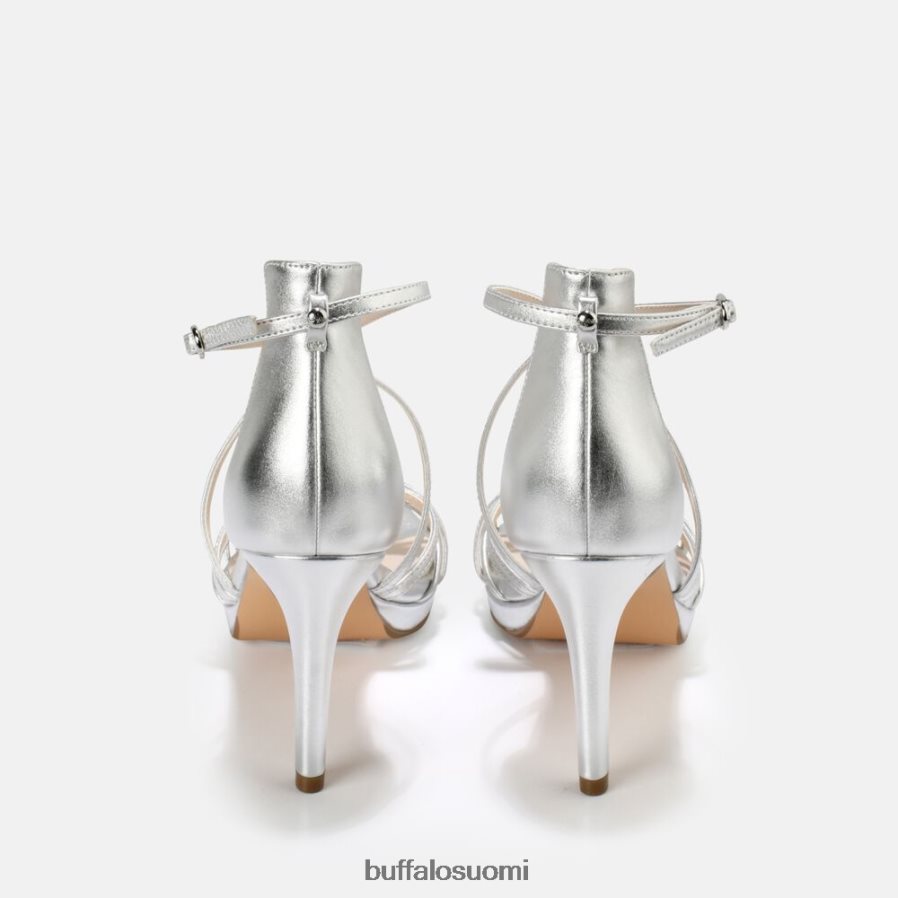 vegaaninen serena bow korkeakorkoinen sandaali DZ48H4286 hopea Buffalo |sandaalit