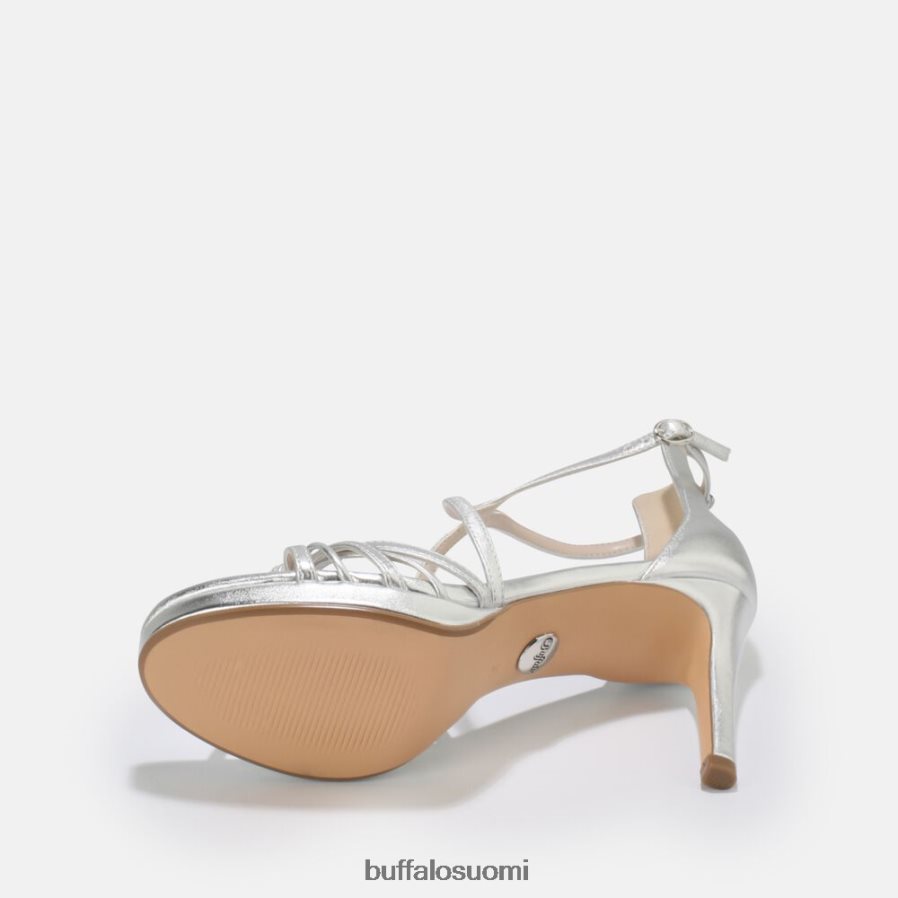 vegaaninen serena bow korkeakorkoinen sandaali DZ48H4286 hopea Buffalo |sandaalit