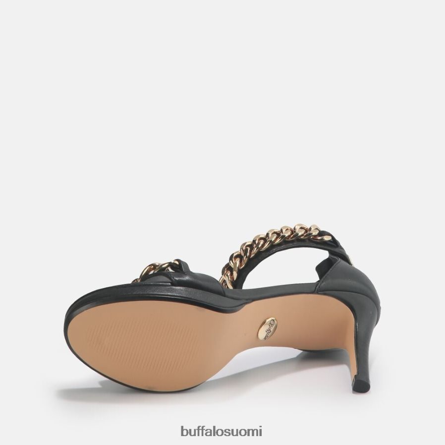vegaaninen serena-ketju korkeakorkoinen sandaali DZ48H4308 musta Buffalo |sandaalit