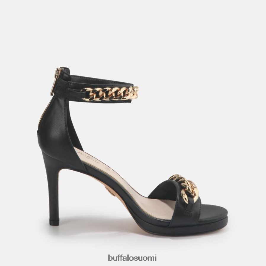 vegaaninen serena-ketju korkeakorkoinen sandaali DZ48H4308 musta Buffalo |sandaalit