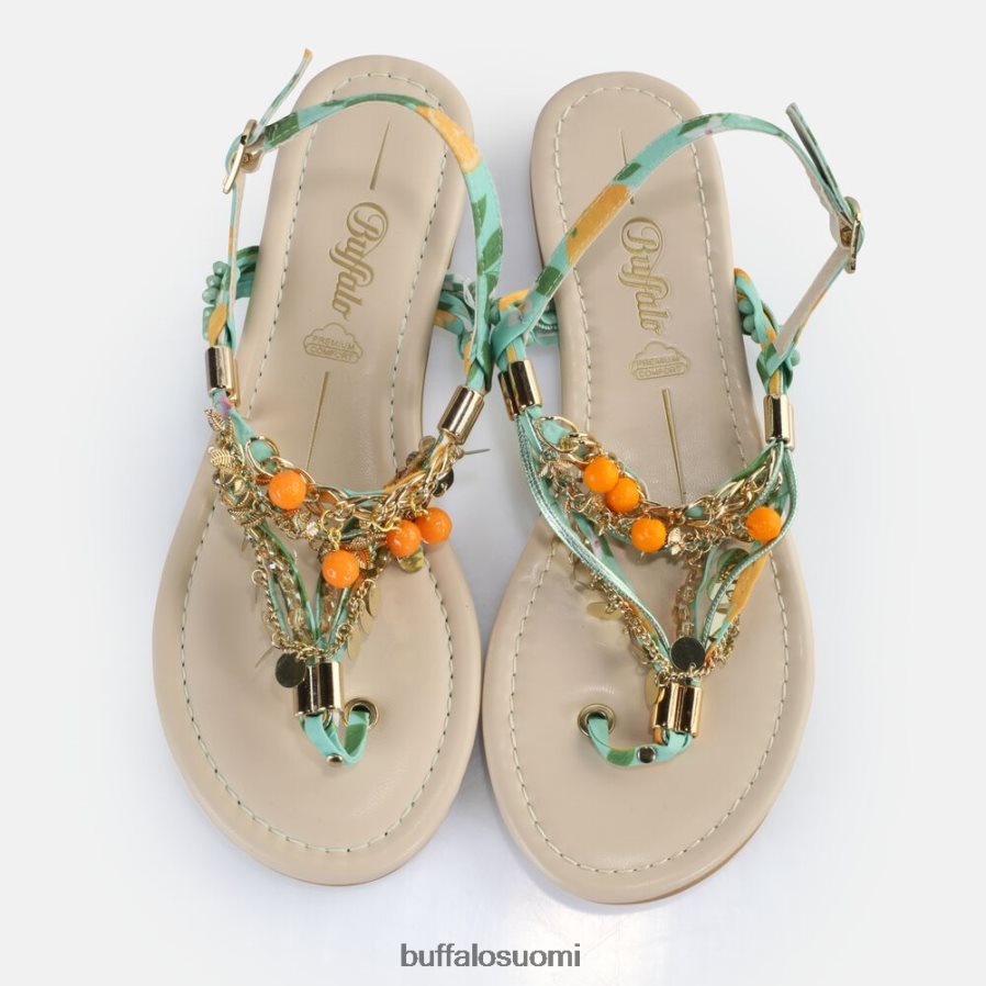 capri vacay sandaalit vegaaniset DZ48H4178 vihreä/oranssi Buffalo |sandaalit