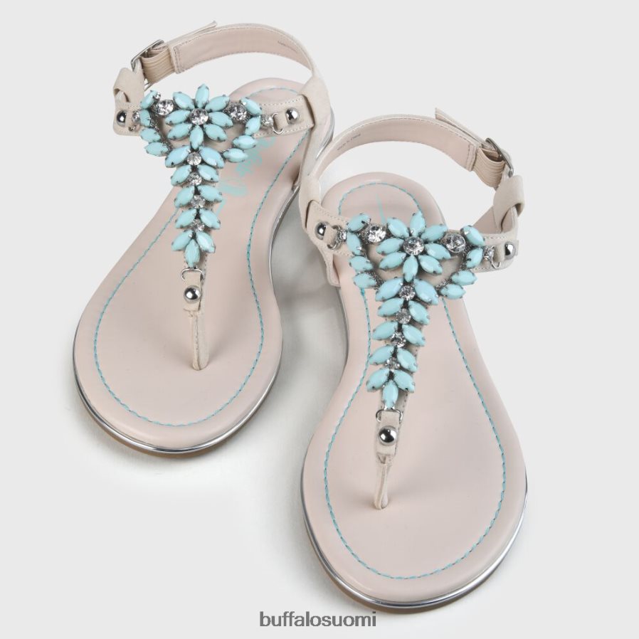 rosalie vegaani litteät sandaalit mokkanahka look DZ48H4341 beige/vaaleanvihreä Buffalo |sandaalit